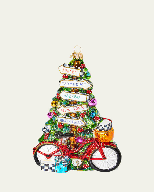 Bicycle Glass Holiday Ornament